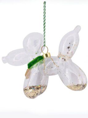 New Hallmark Premium Signature Ornament Glass Balloon Dog Party Animal
